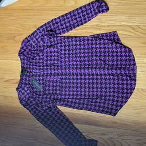 Worthington purple houndstooth dress shirt new with tags size small
